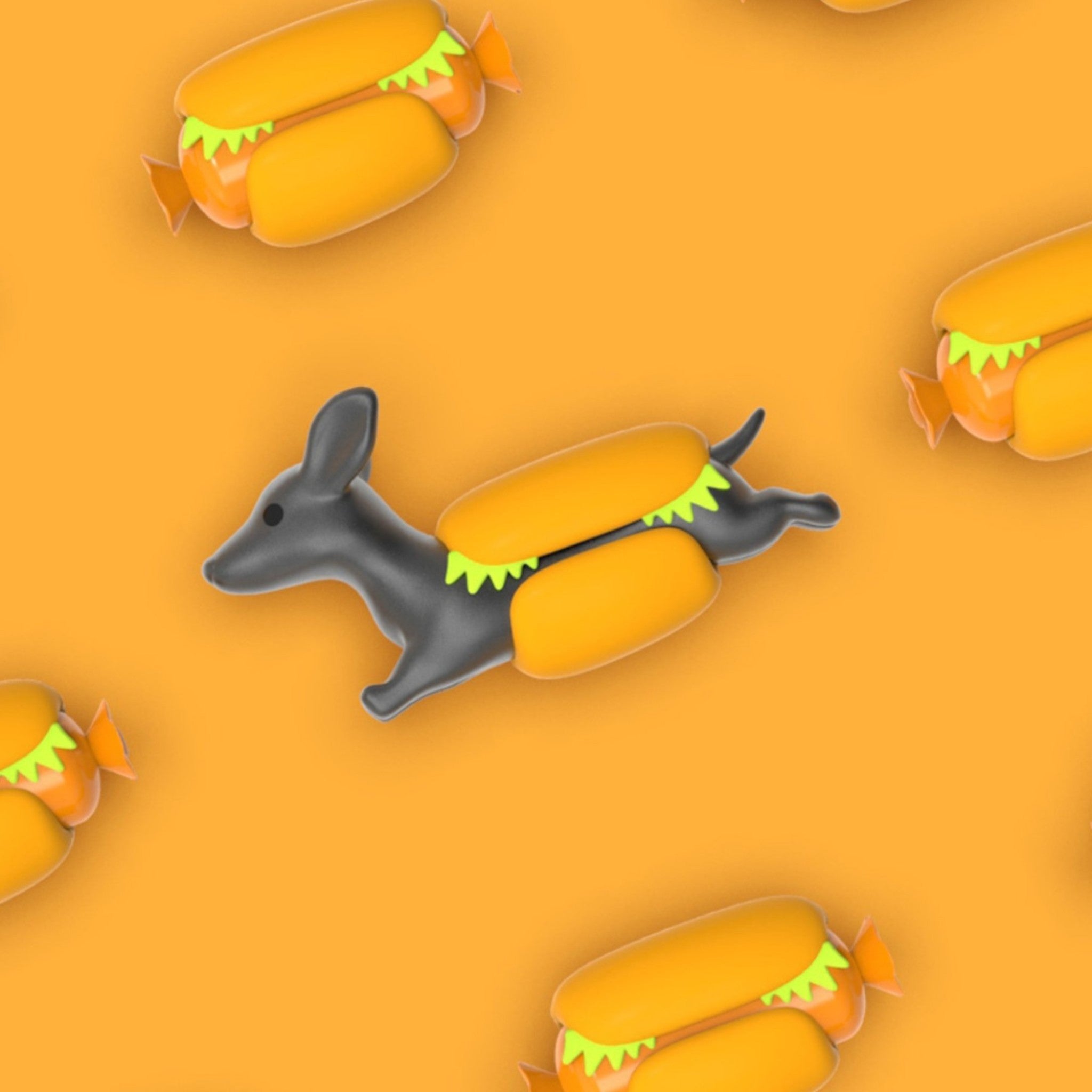 Sleutelhanger - Teckel hotdog