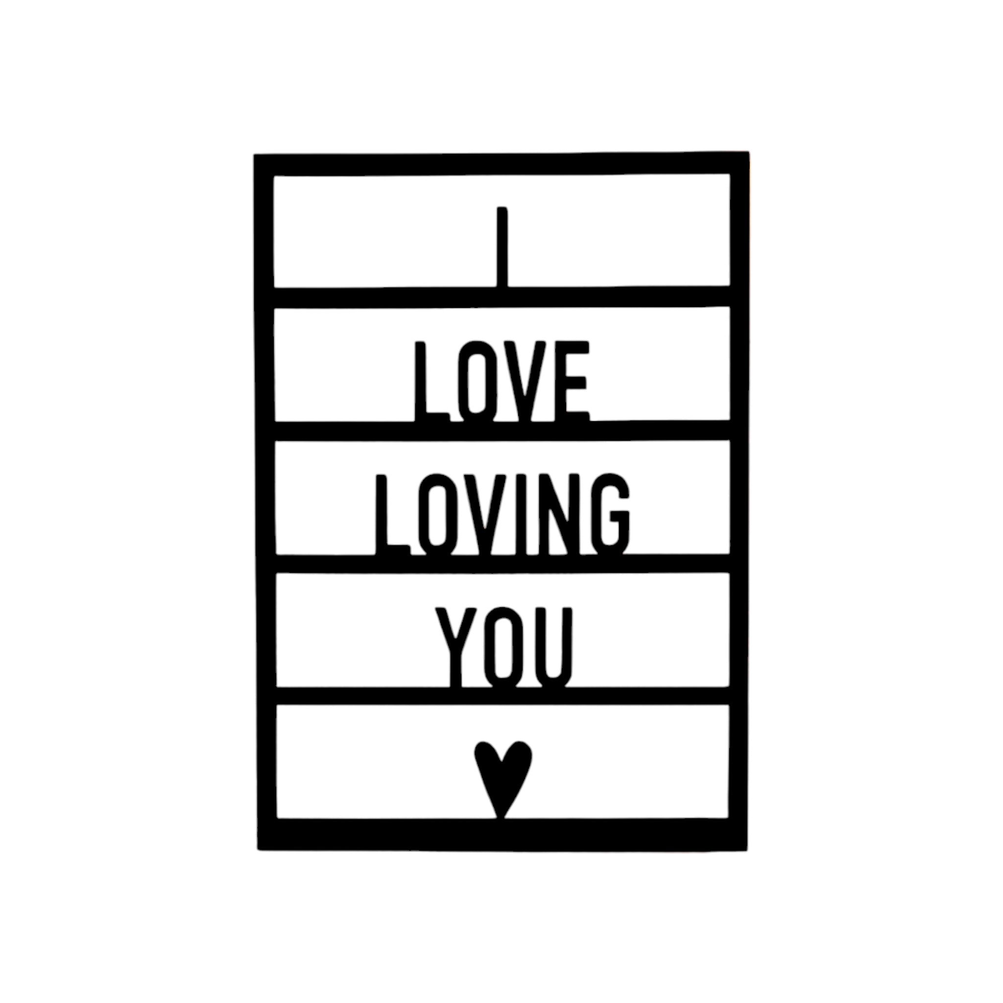 Houten wenskaart - I love loving you