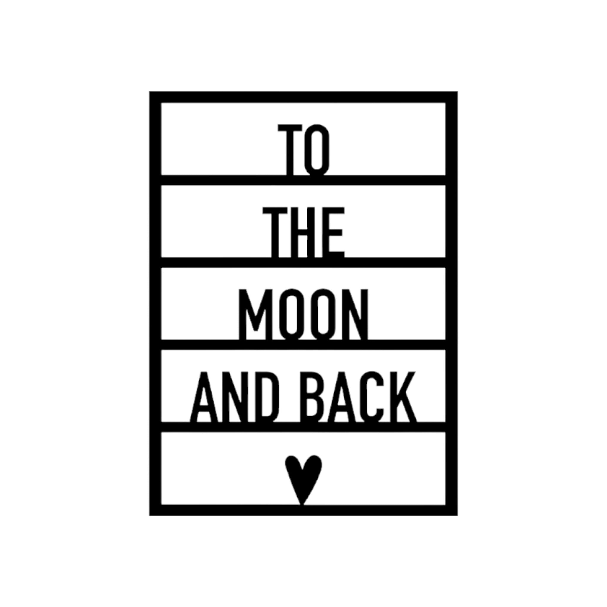 Houten wenskaart – To the moon and back
