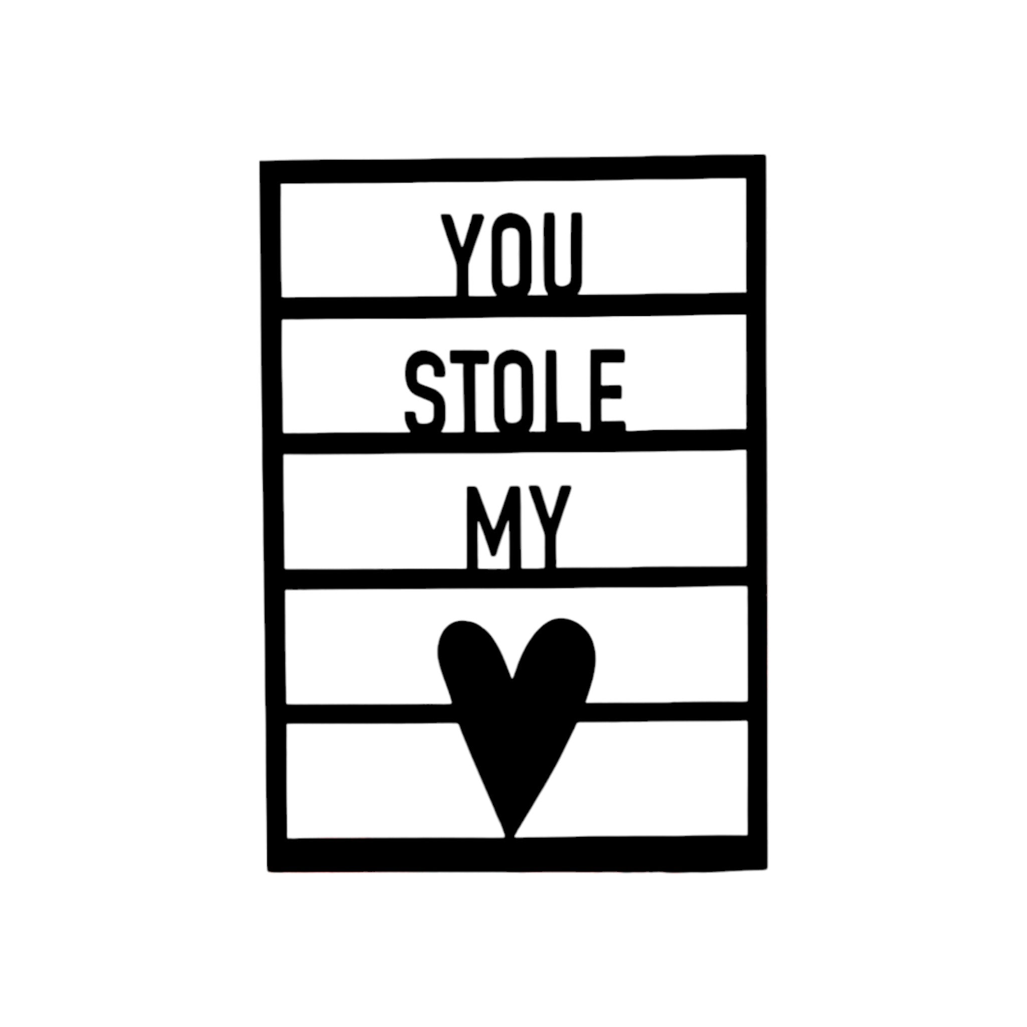 Houten wenskaart – You stole my heart