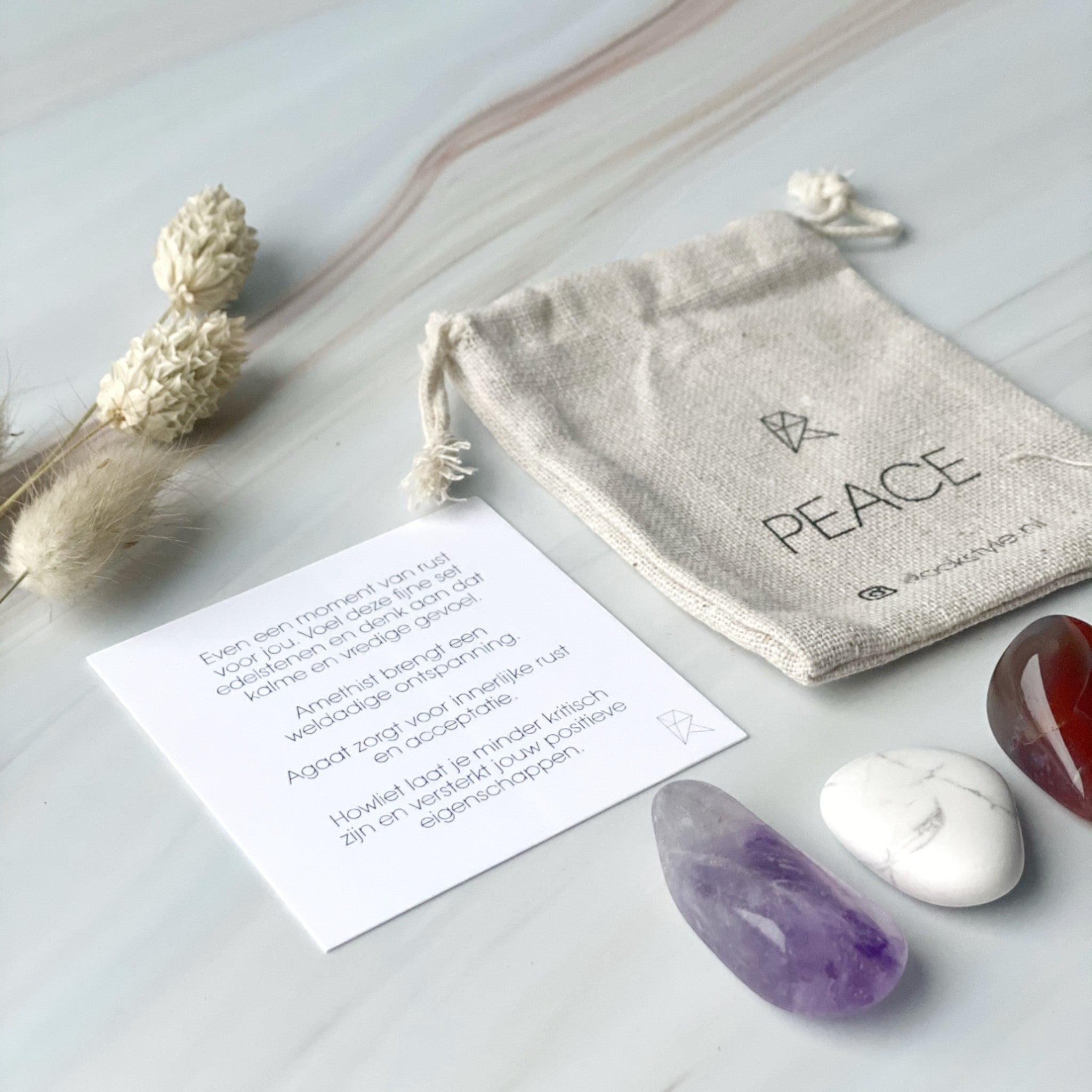 Power Crystals – Peace (howliet, agaat en amethist)