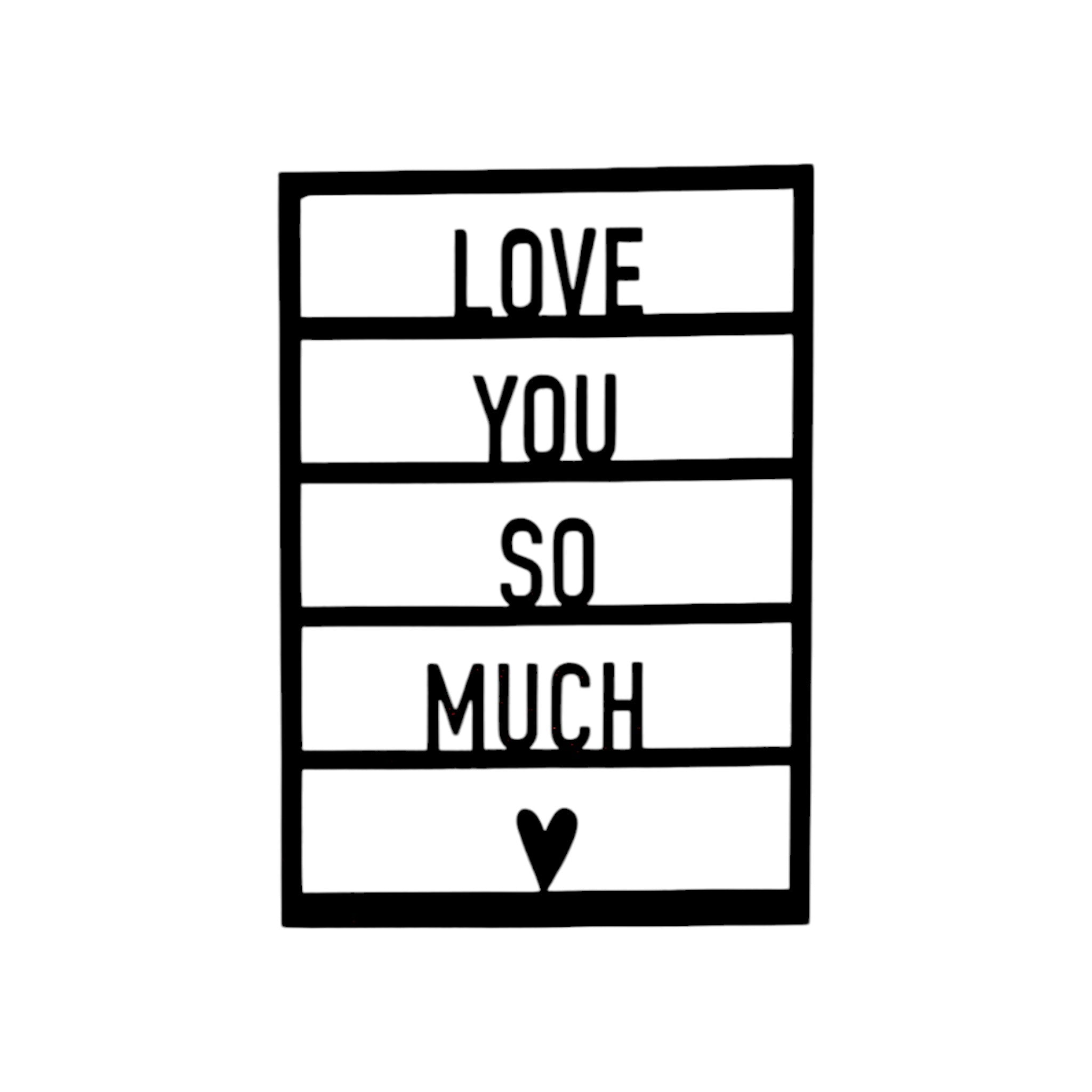 Houten wenskaart - Love you so much