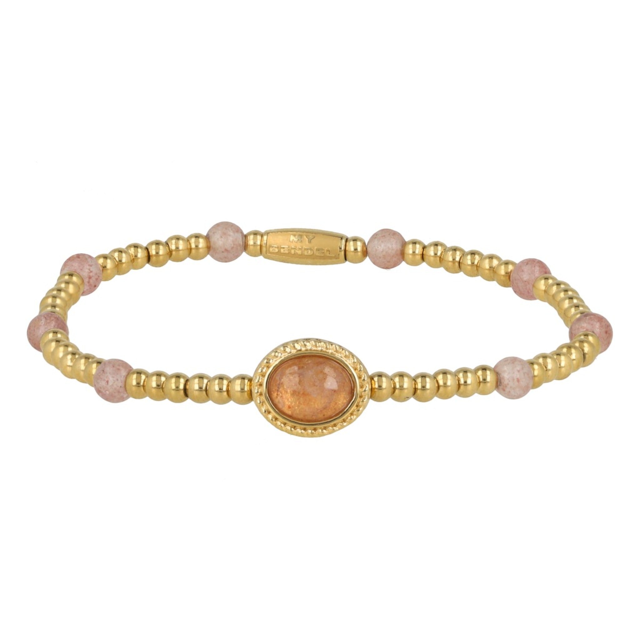 Gouden armband met een ovale Berry Quartz