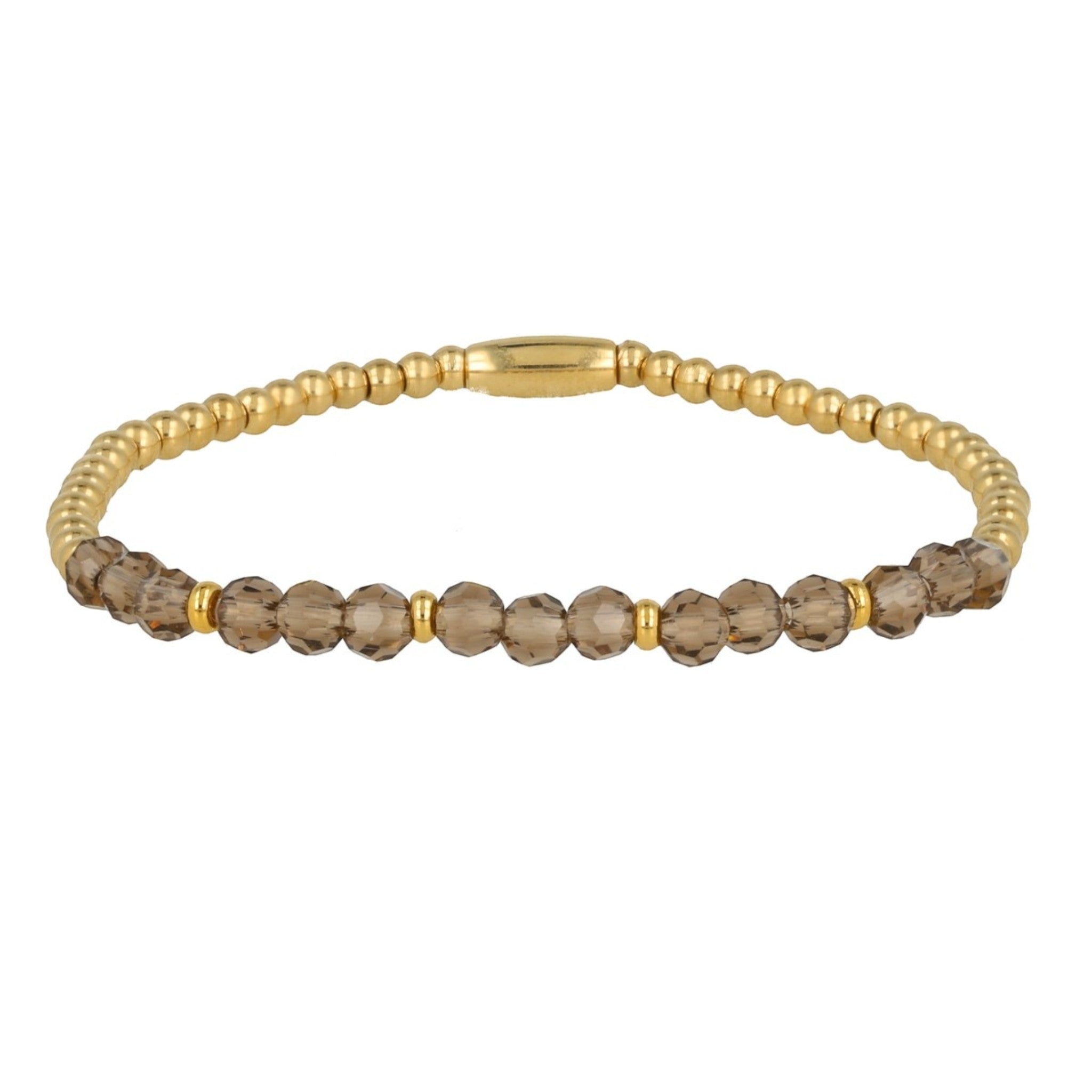 Gouden armband met groene glaskristallen