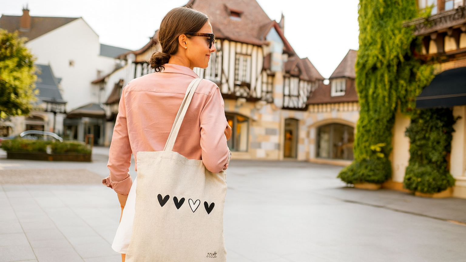 Zoedt katoenen tas met hartjes – stijlvolle en duurzame shopper voor dagelijks gebruik.