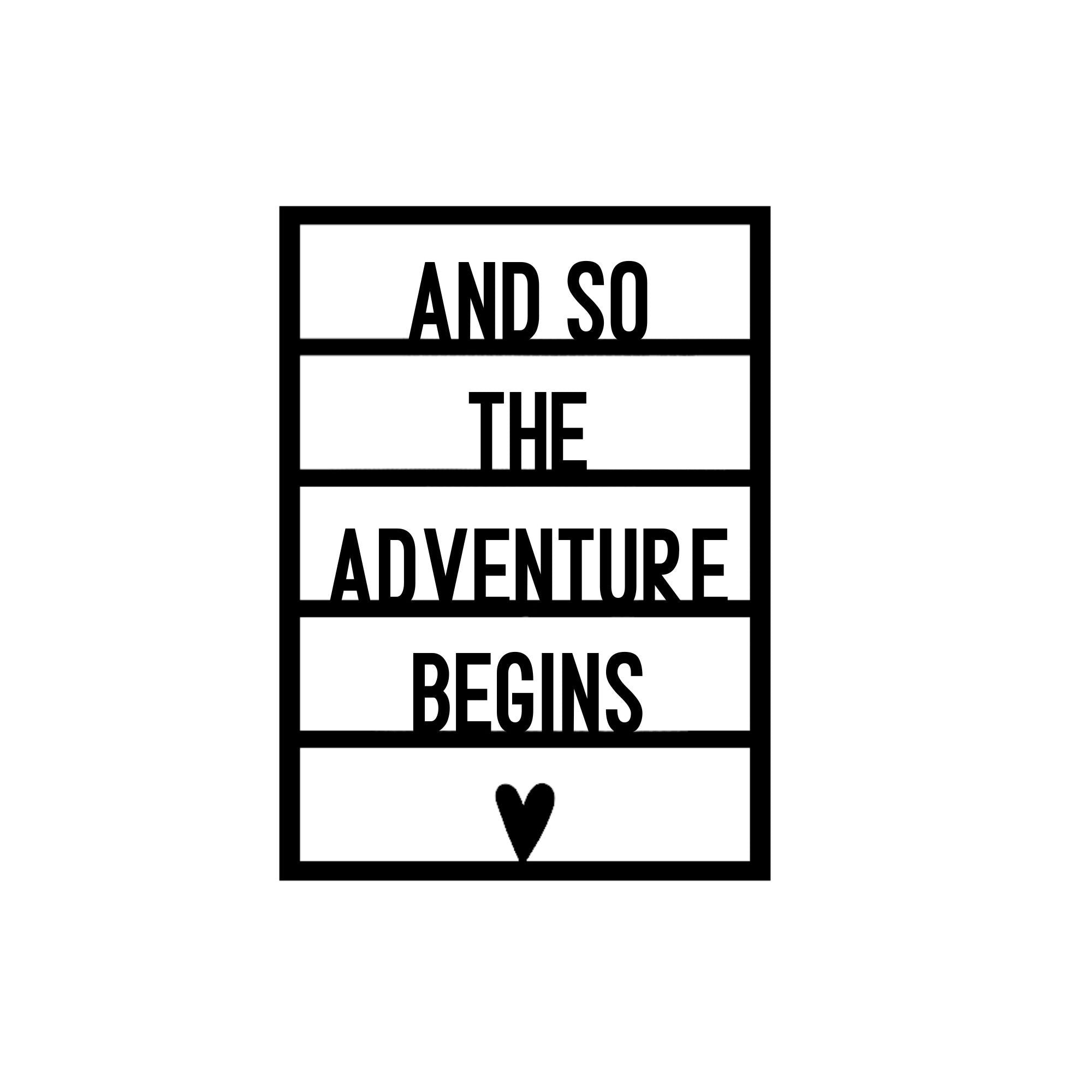 Houten wenskaart – En zo begint het avontuur