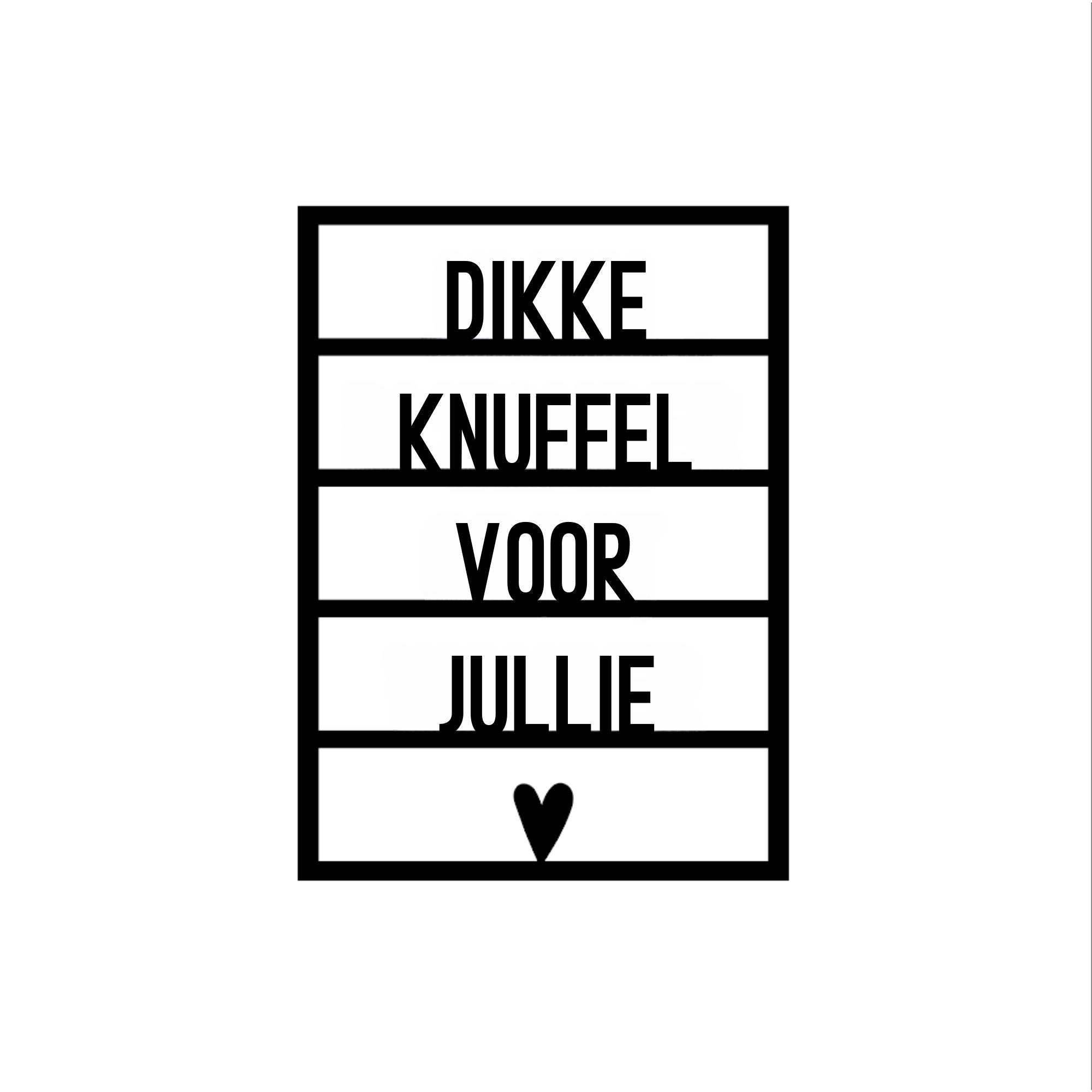 Houten wenskaart – Dikke knuffel voor jullie