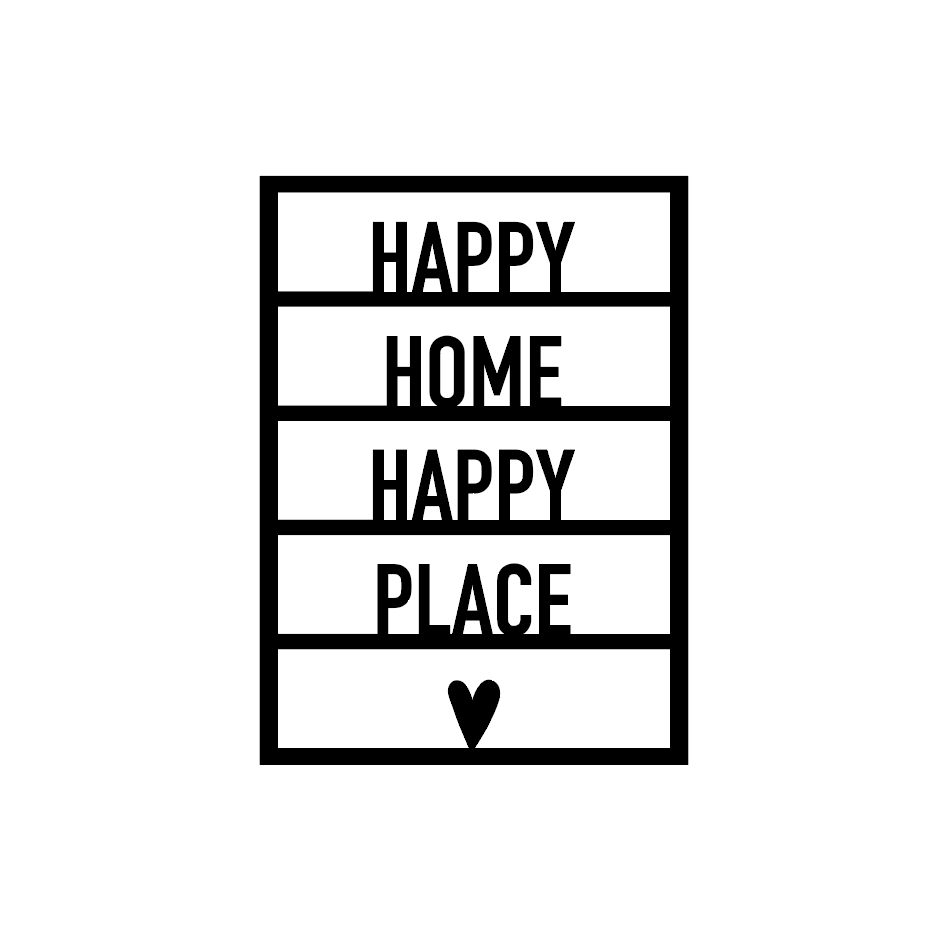 Houten wenskaart – Happy home happy place