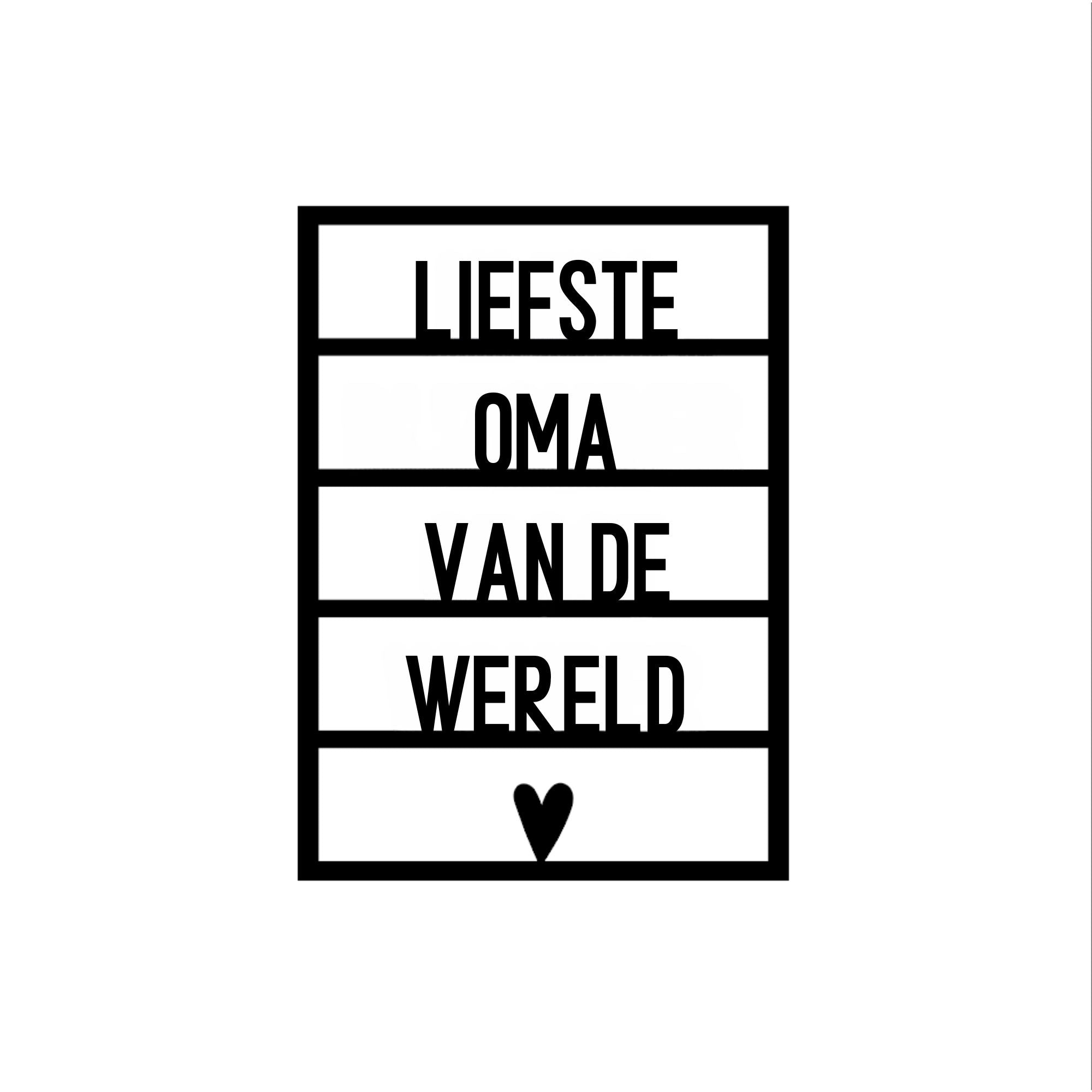 Houten wenskaart – Liefste oma van de wereld