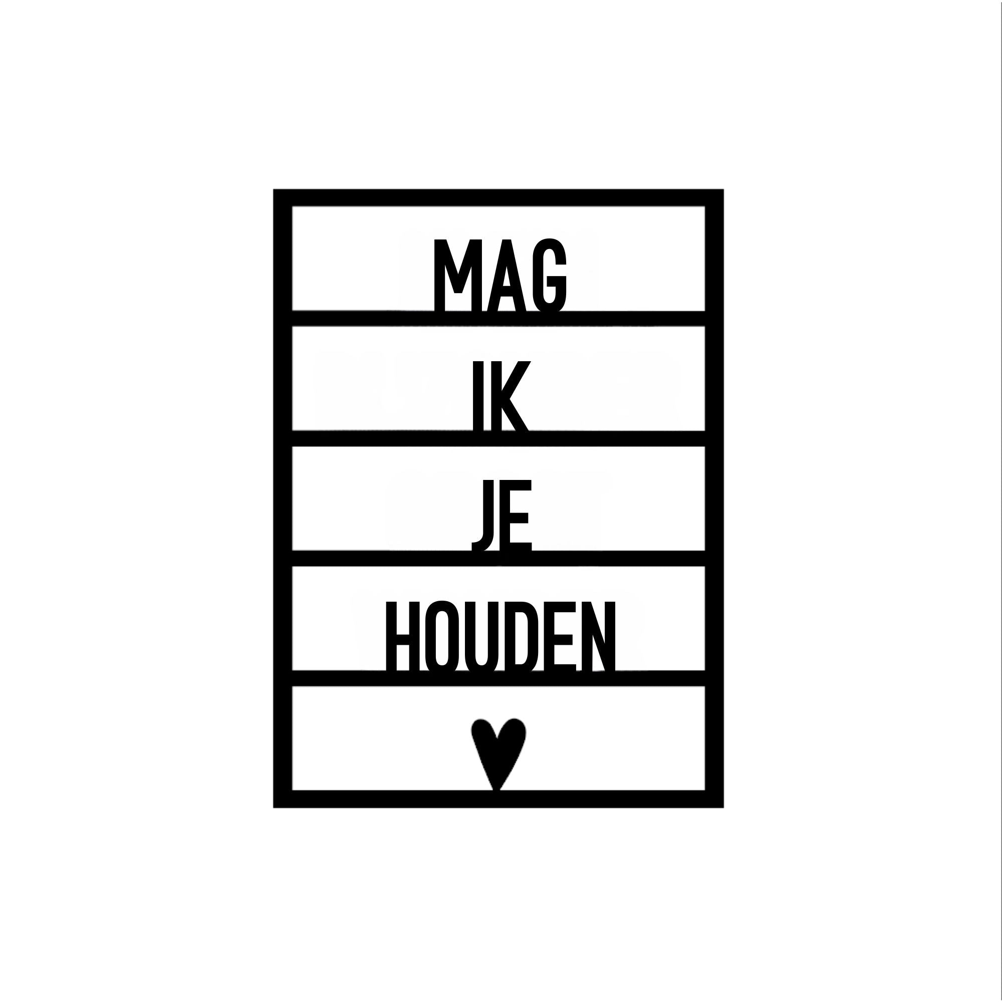 Houten wenskaart – Mag ik je houden