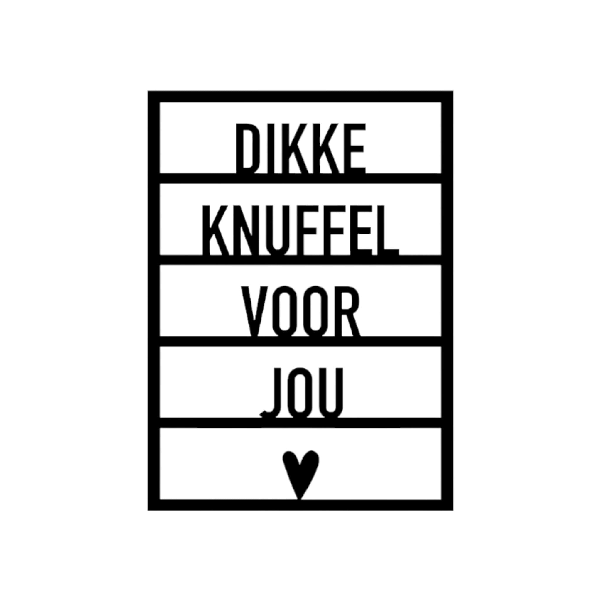 Houten wenskaart - Dikke knuffel voor jou