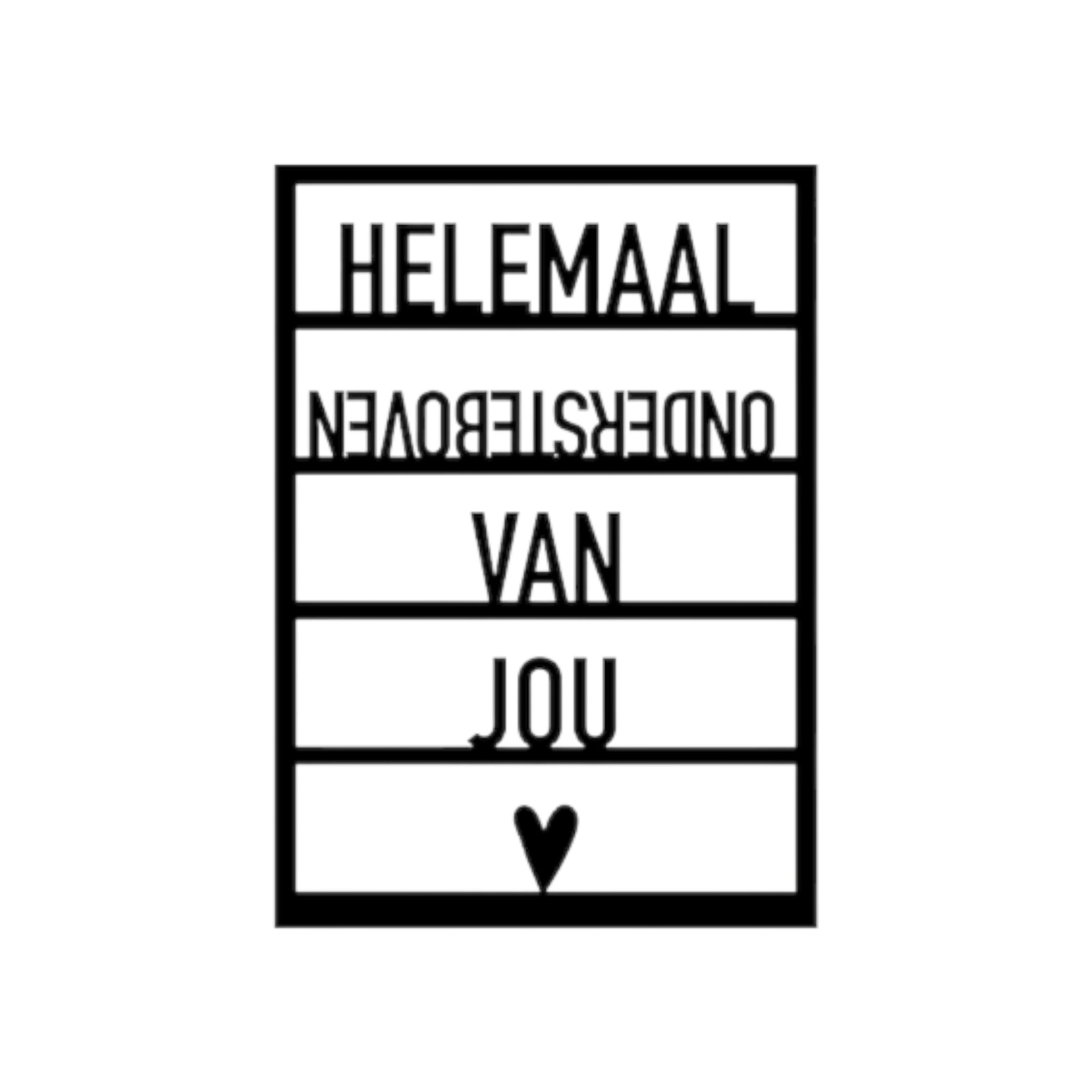 Houten wenskaart – Helemaal onderboven van jou