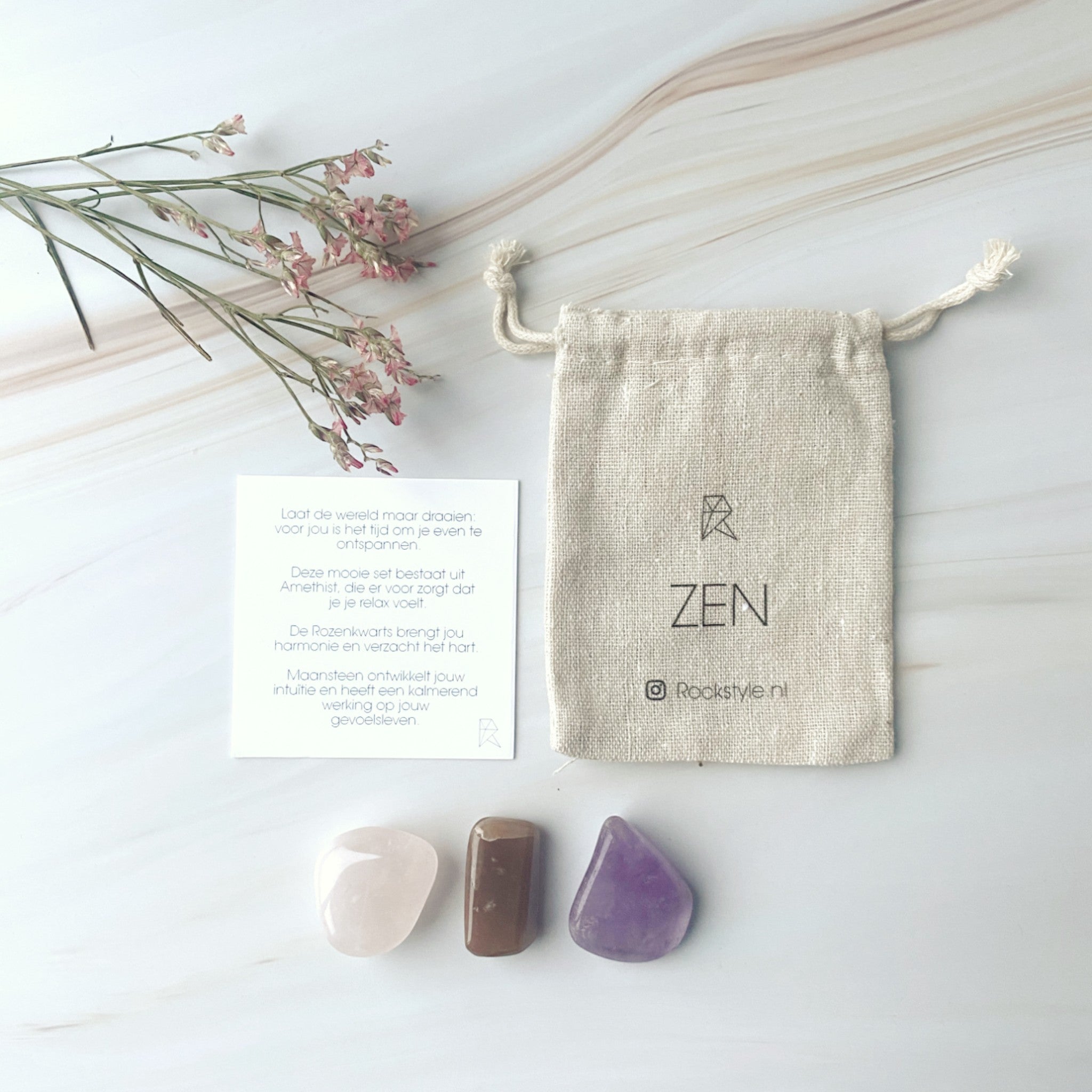 Power Crystals – Zen (amethist, rozenkwarts en maansteen)
