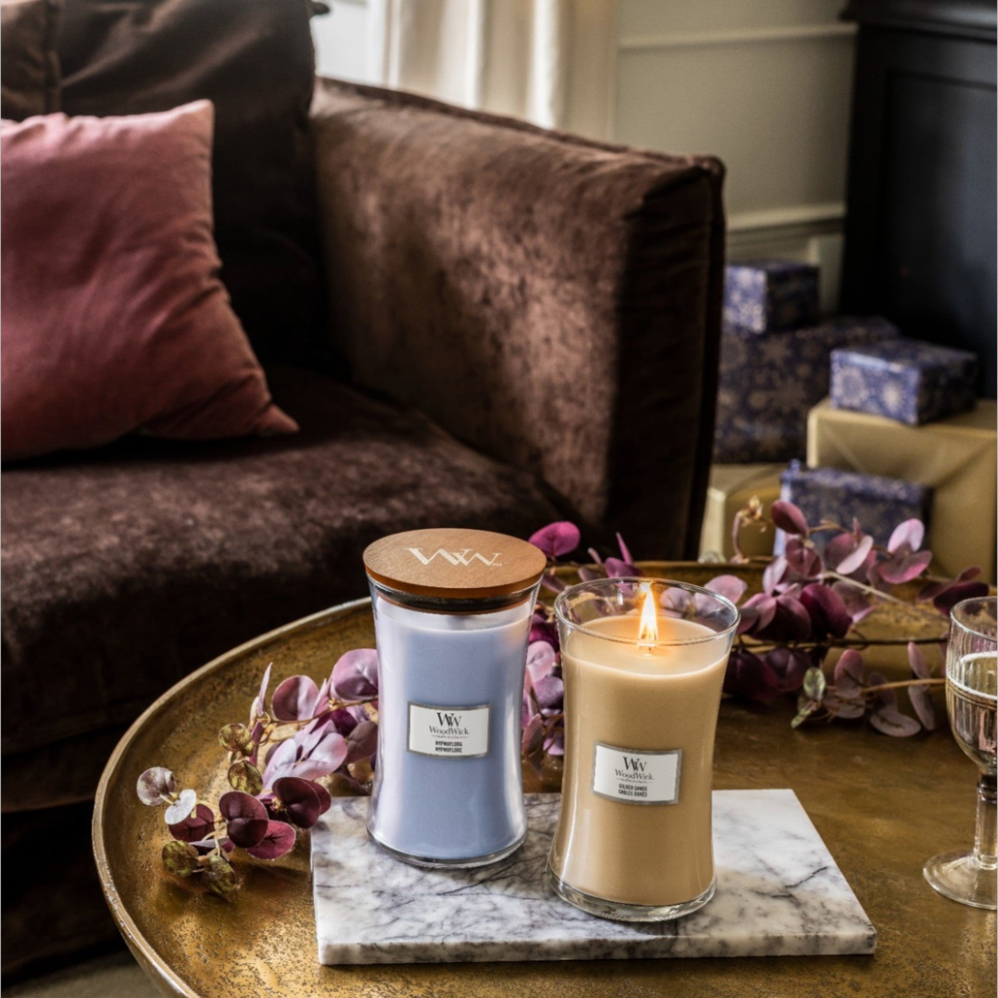WoodWick – Vergulde zandkorrels – Groot