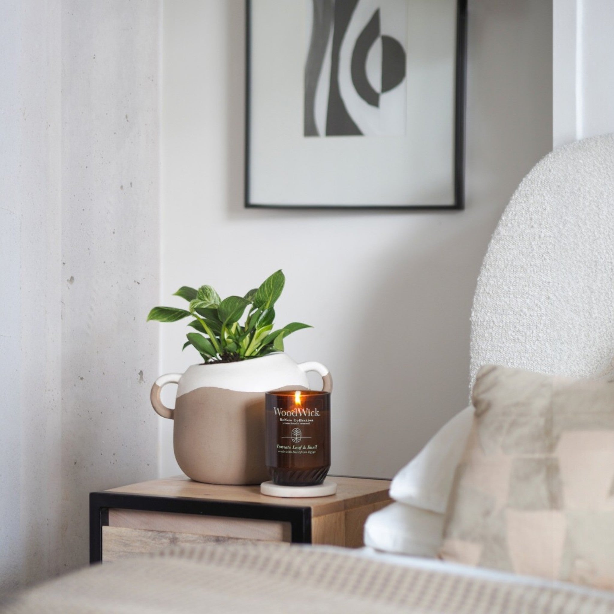 WoodWick ReNew - Tomatenblad &amp; Basilicum – Medium