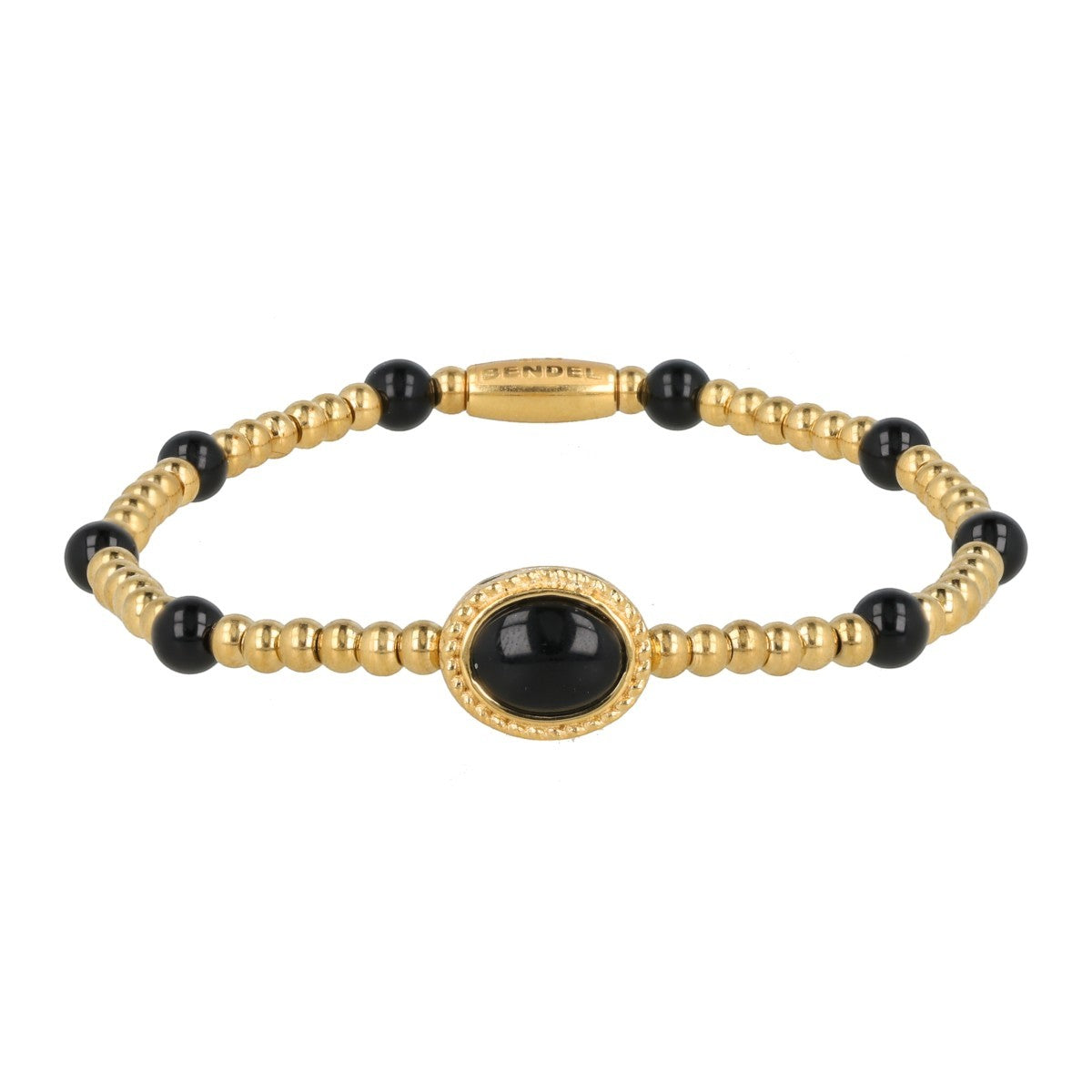 Gouden armband met een ovale Onyx edelsteen