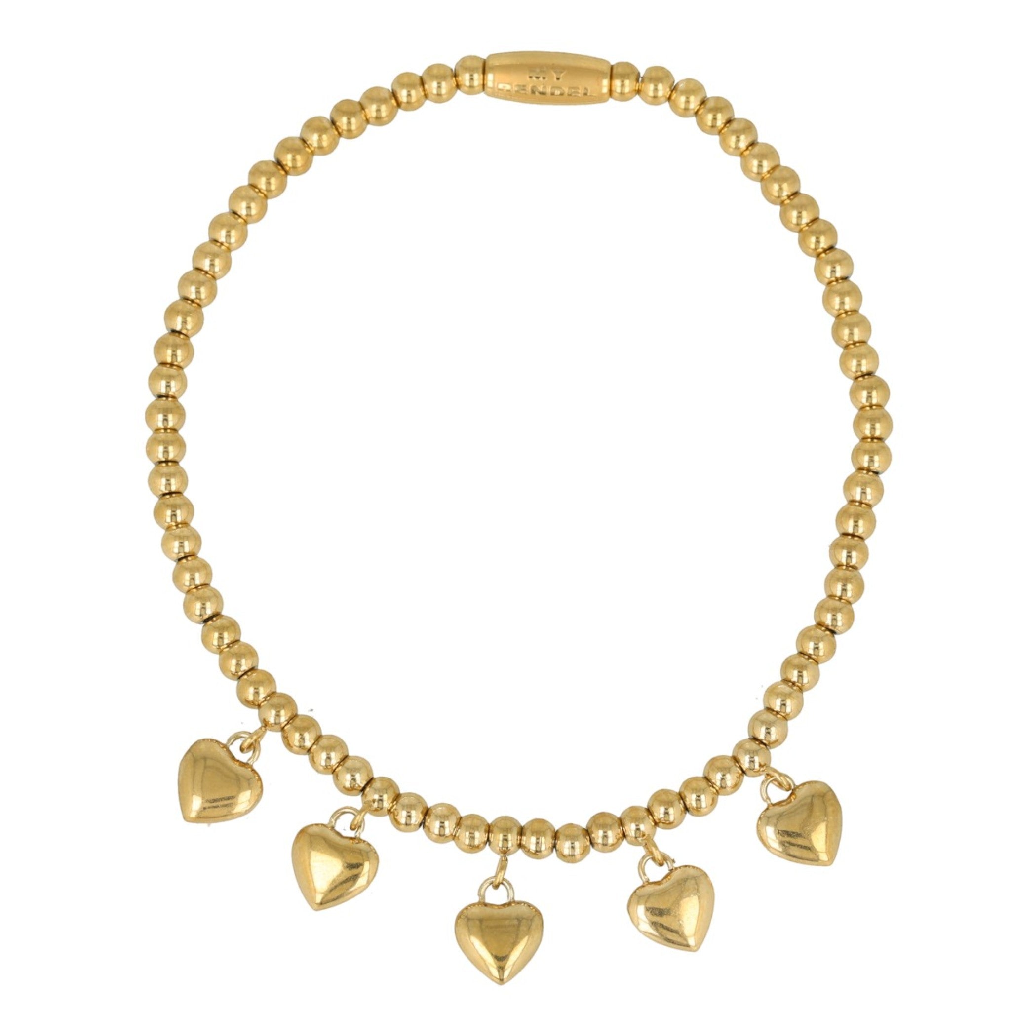 Gouden armband met hartenbedels