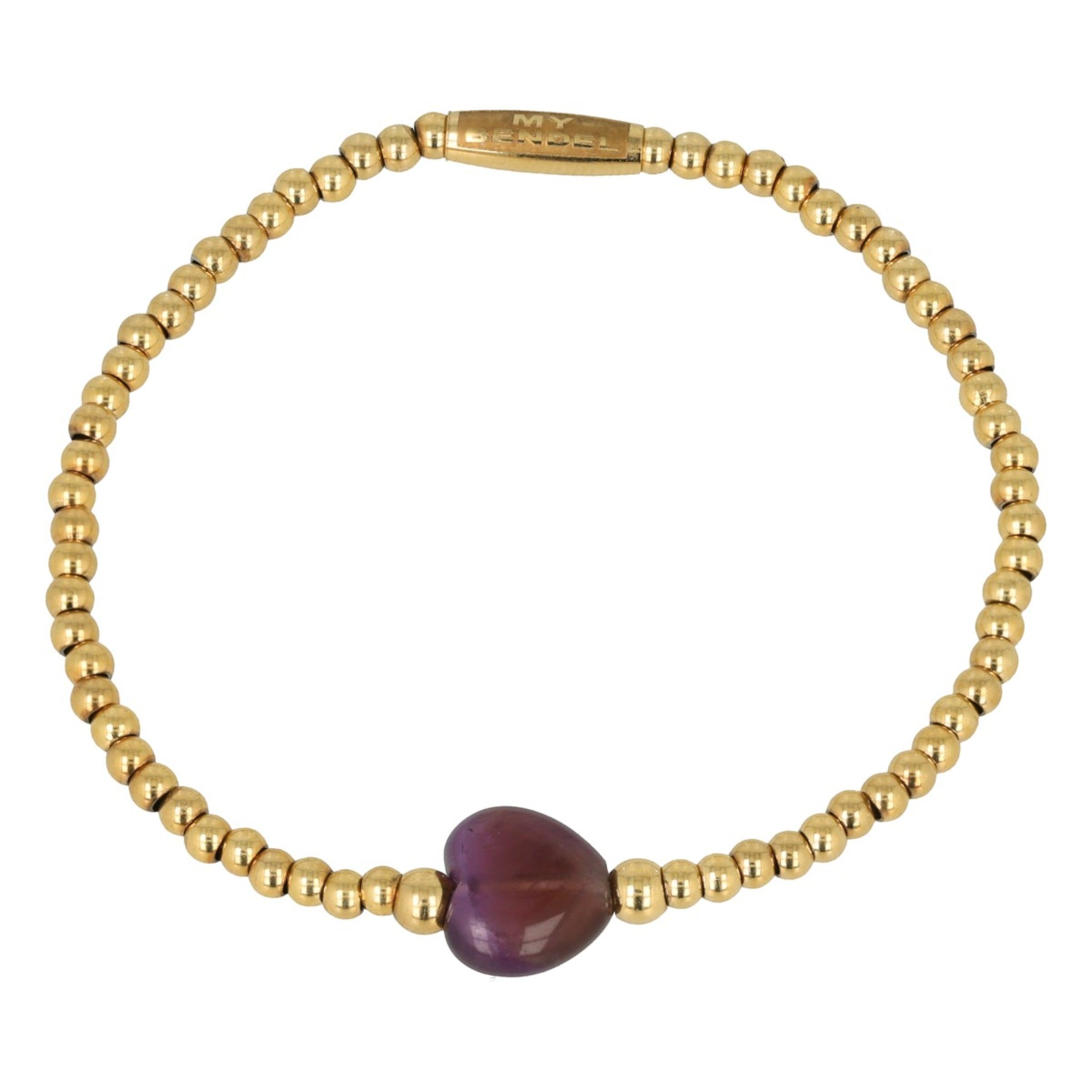 Gouden armband met Amethist hart