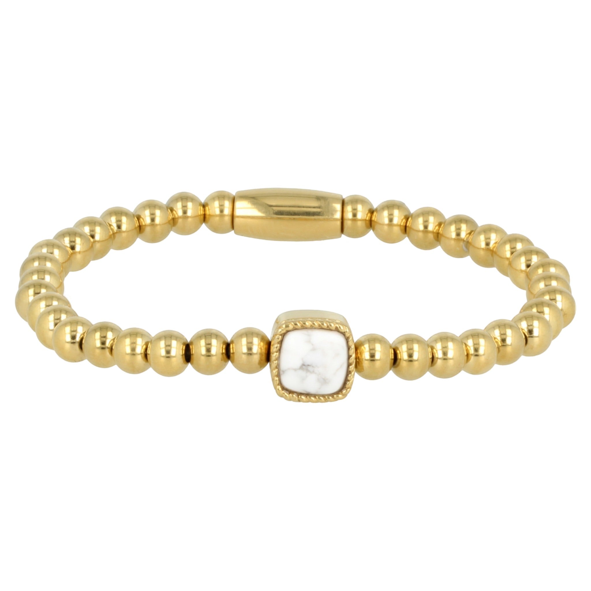 Gouden armband met vierkante Howliet edelstenen