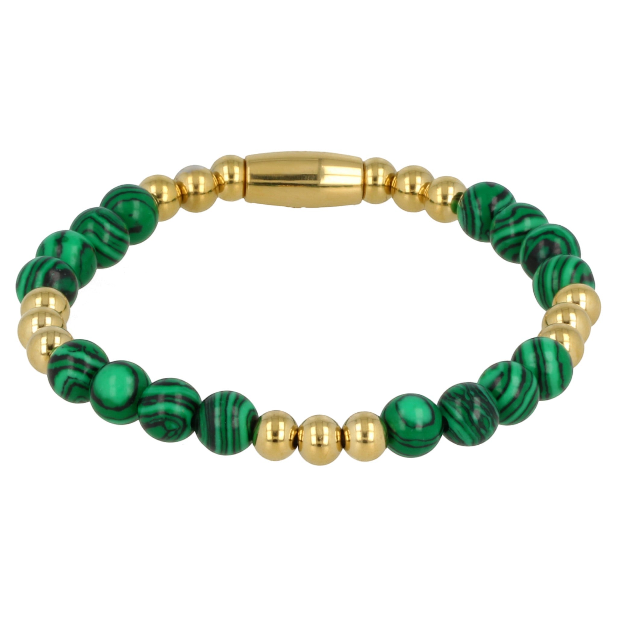 Gouden armband met Malachiet edelstenen