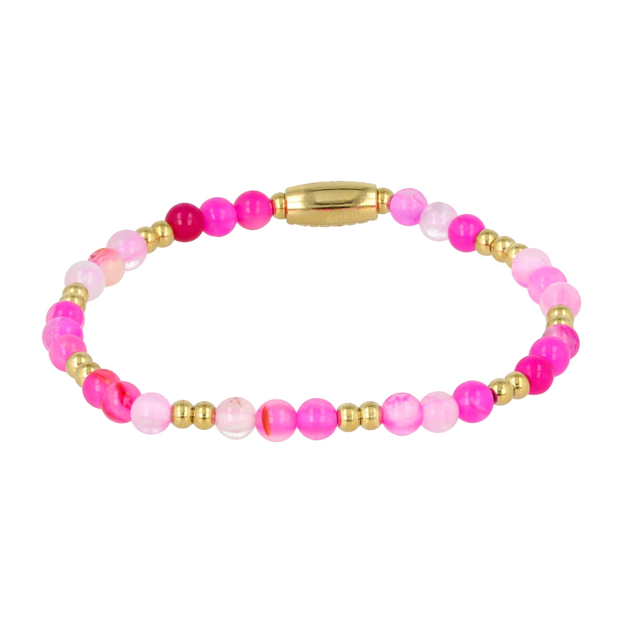 Gouden armband met Rose Stripe Agate edelstenen