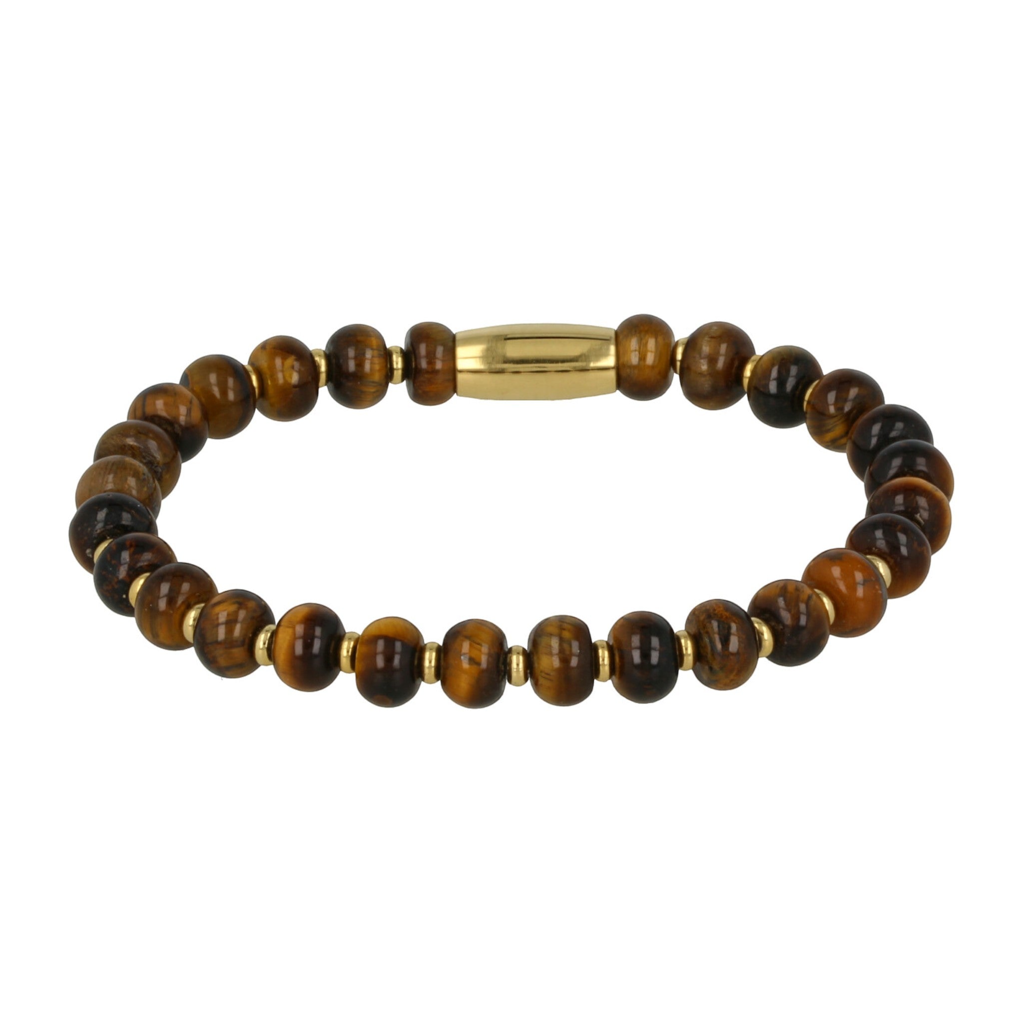 Gouden armband met Tijgeroog edelstenen