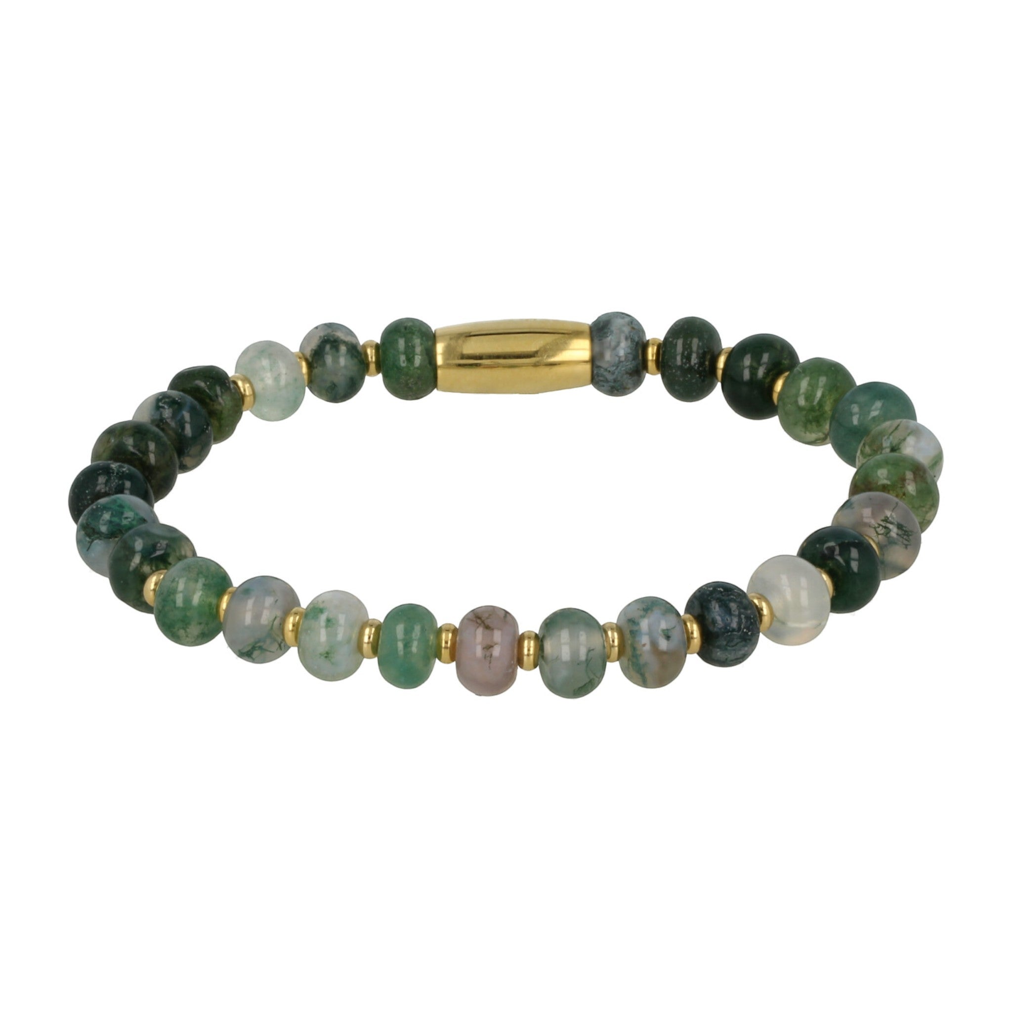 Gouden armband met Mosagaat edelstenen