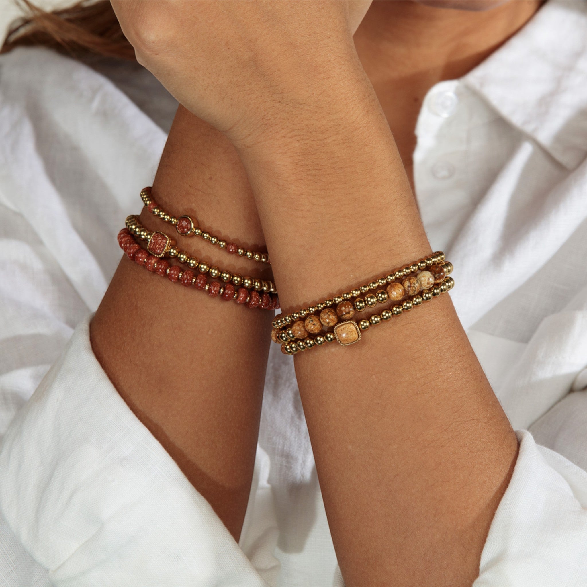 Gouden armband met Gold Sandstone edelstenen