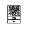 Gedetailleerde houten plattegrond van Uden, laser gesneden wanddecoratie verkrijgbaar bij cadeauwinkel Omdat in Uden.