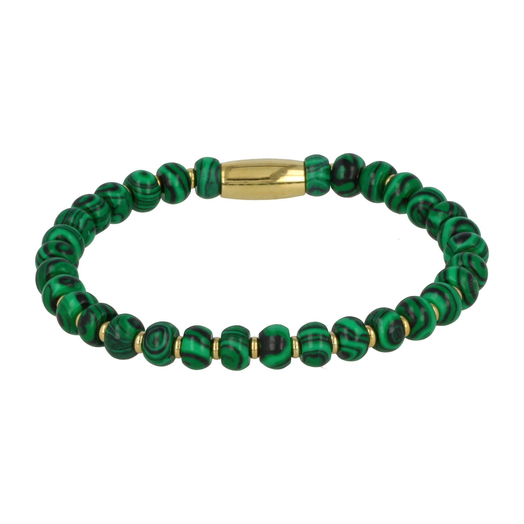 Gouden armband met Malachiet edelstenen