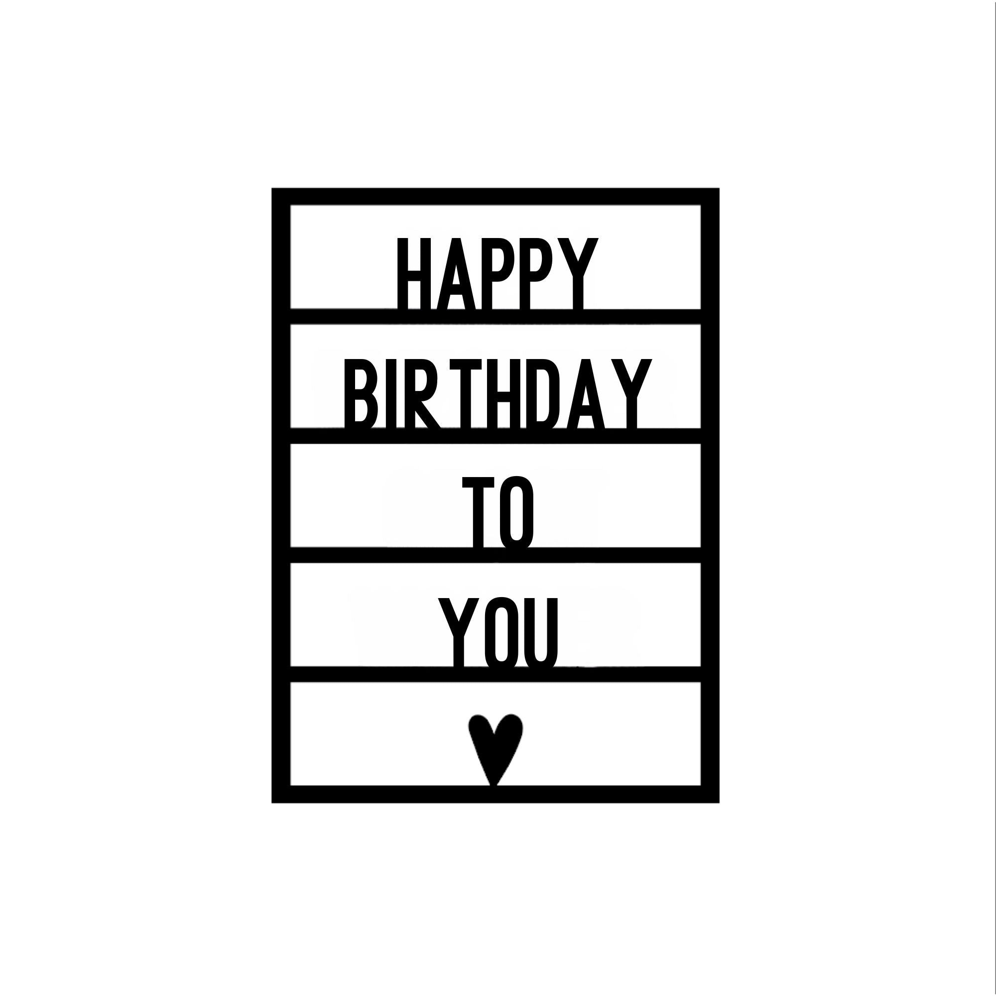 Houten wenskaart – Happy birthday to you