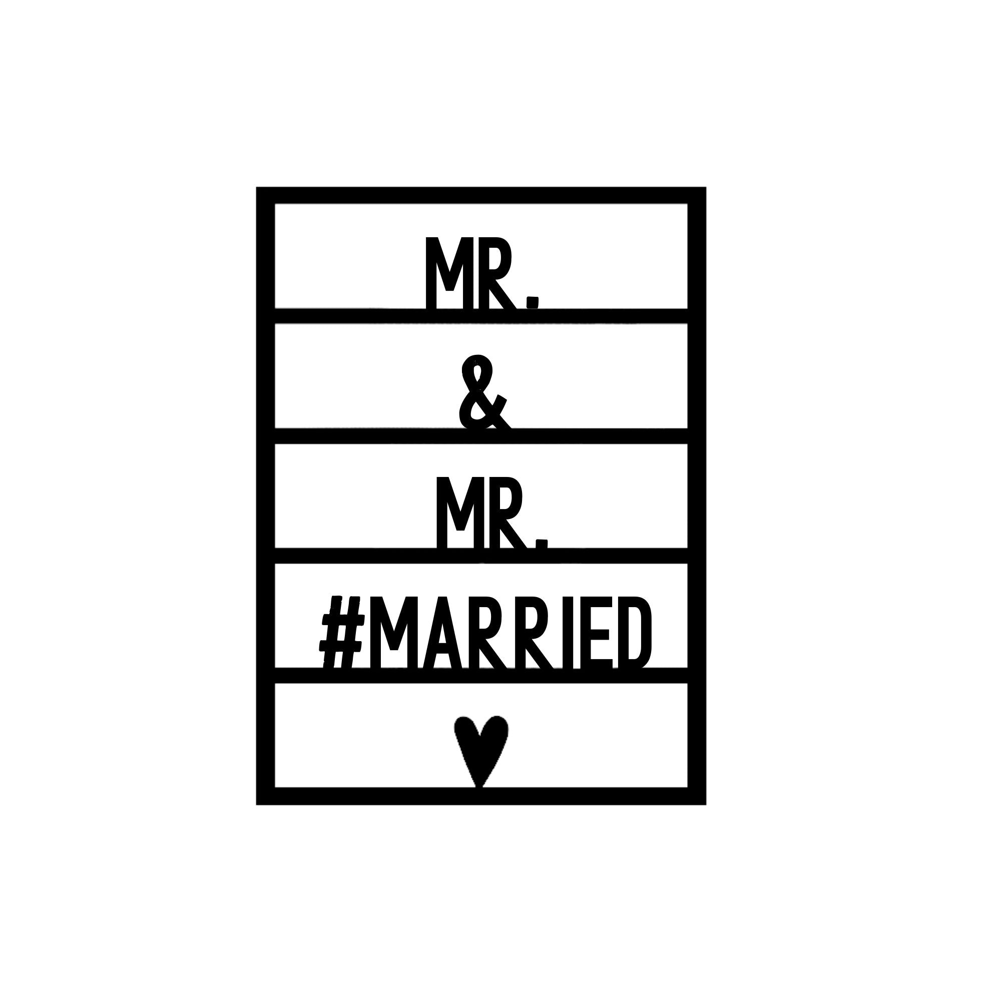Houten wenskaart – Dhr. &amp; dhr. #getrouwd