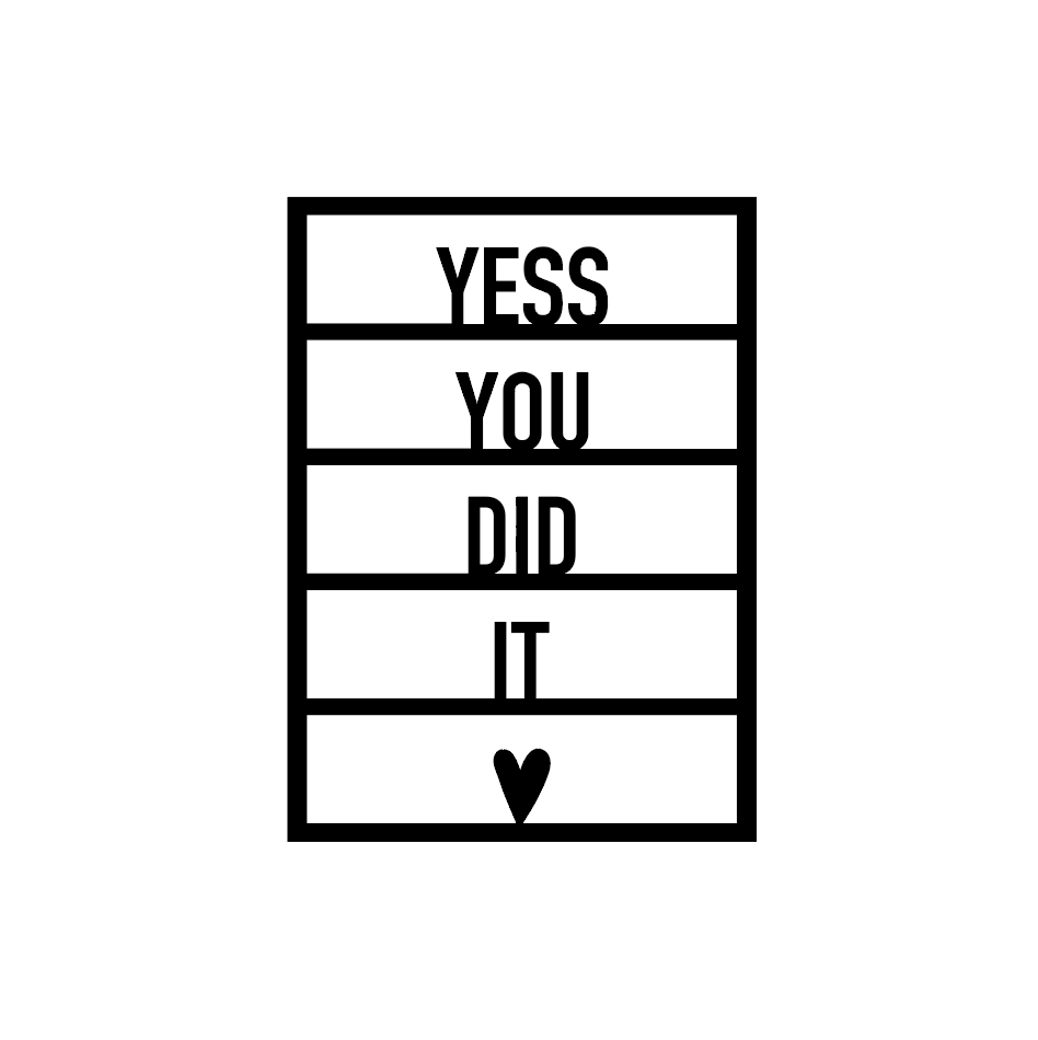 Houten wenskaart – Yess you did it