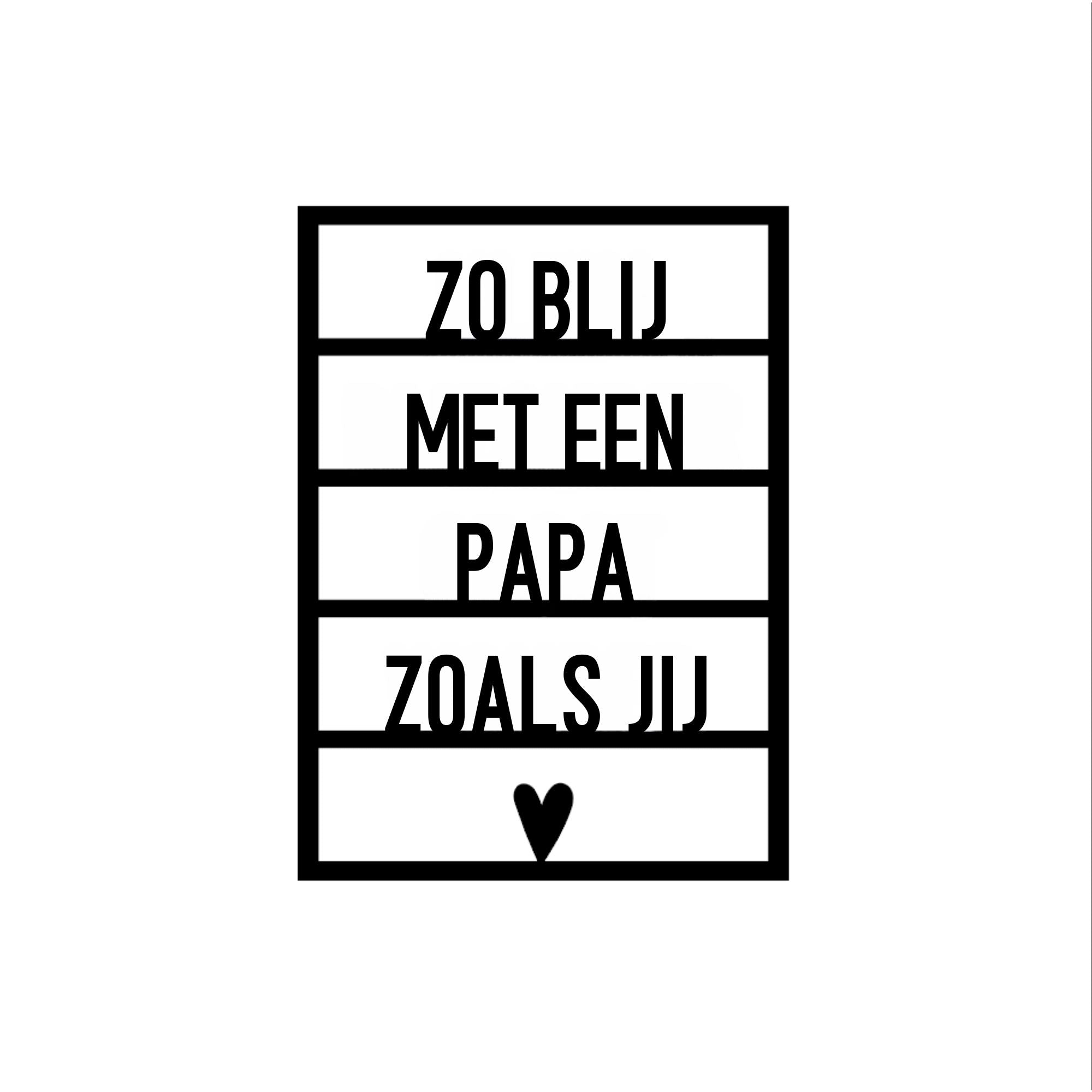Houten wenskaart - Zo blij met een papa zoals jij